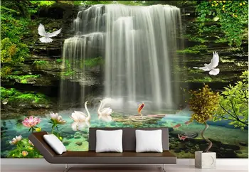 

3d room wallpaper custom mural non-woven wall sticker 3 d Natural beautiful waterfall painting photo wallpaper for walls 3 d