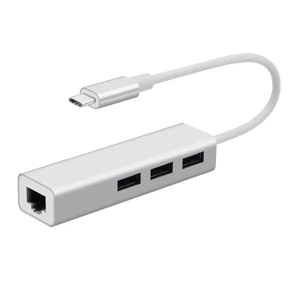 GOOJODOQ USB C Ethernet Rj45 сетевой адаптер 3 Порты и разъёмы концентратор USB Type C 10/100/1000 Мбит/с Gigabit Ethernet USB 3,0 сетевая карта для MacBook