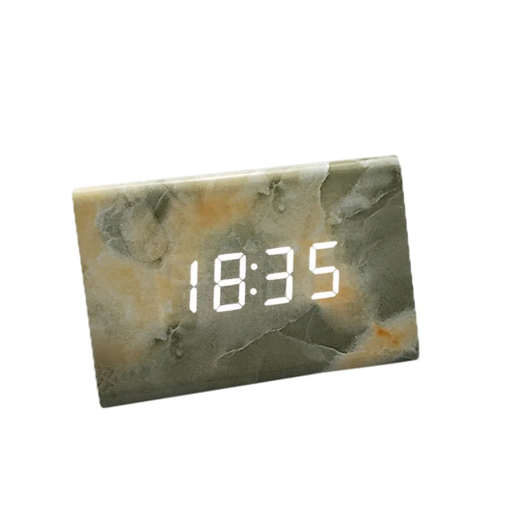 

Voice Control Calendar Thermometer Wooden LED Digital Alarm Clock USB/AAA alarm clock retro Rectangle Multi-function Desk Clocks