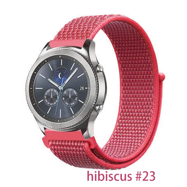 20 мм ремешок для часов samsung galaxy watch 46 мм active 2 42 мм gear s3 frontier amazfit bip 22 мм ремешок для часов huawei watch gt ремешок - Цвет ремешка: hibiscus 23