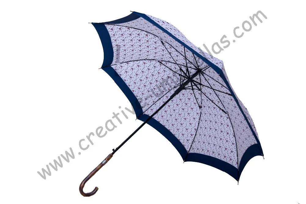 

Straight rattan umbrellas,210T pongee Full stars printed design,auto open,70T alloy shaft for bine parasols,vine handle+PAK