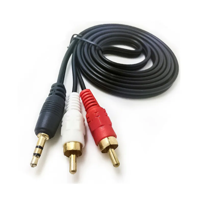 t Audio Cable Stereo 3.5 to 2RCA Audio Adapter Cable 1.5m Male Connector For DVD,TV,PC Speaker Radio Male Connector Free Shipping (4)