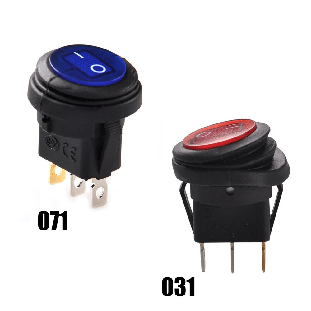 

1 PC Red LED Round 12V 3pin On/Off Rocker Switch Waterproof Auto Boat SPST Marine SPST sa178 P50