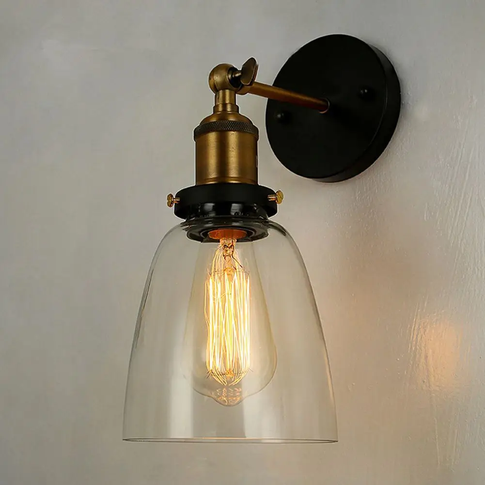  Attic Retro Wall Lamp Oval Transparent Glass Design Wall Lamp Vintage Industrial Home Wall Light Me - 32919330716