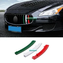 car-styling Front Grille Cover Decoration Trim Strips ABS For 2013 to 2016 maserati Quattroporte car Accessories automobiles 3PS