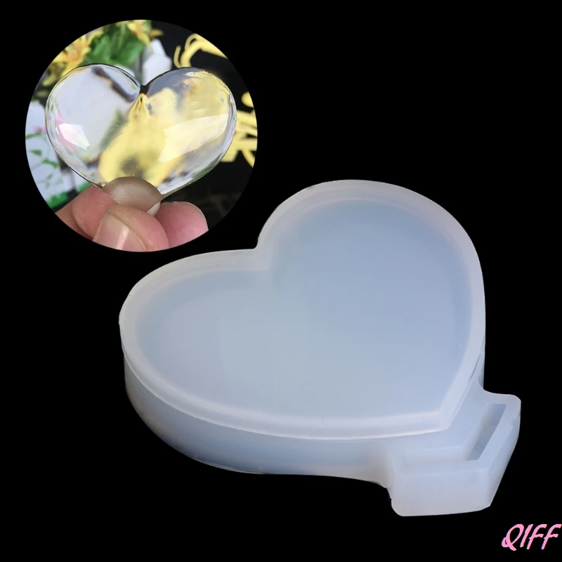 

Transparent Silicone Pendant Mould Resin Loving Heart DIY Jewelry Making Tool Fondant Cake