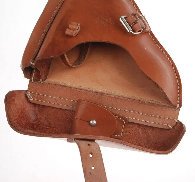 WWII German Military Brown Officer Leather Luger P08 P-08 Hardshell Holster military holster