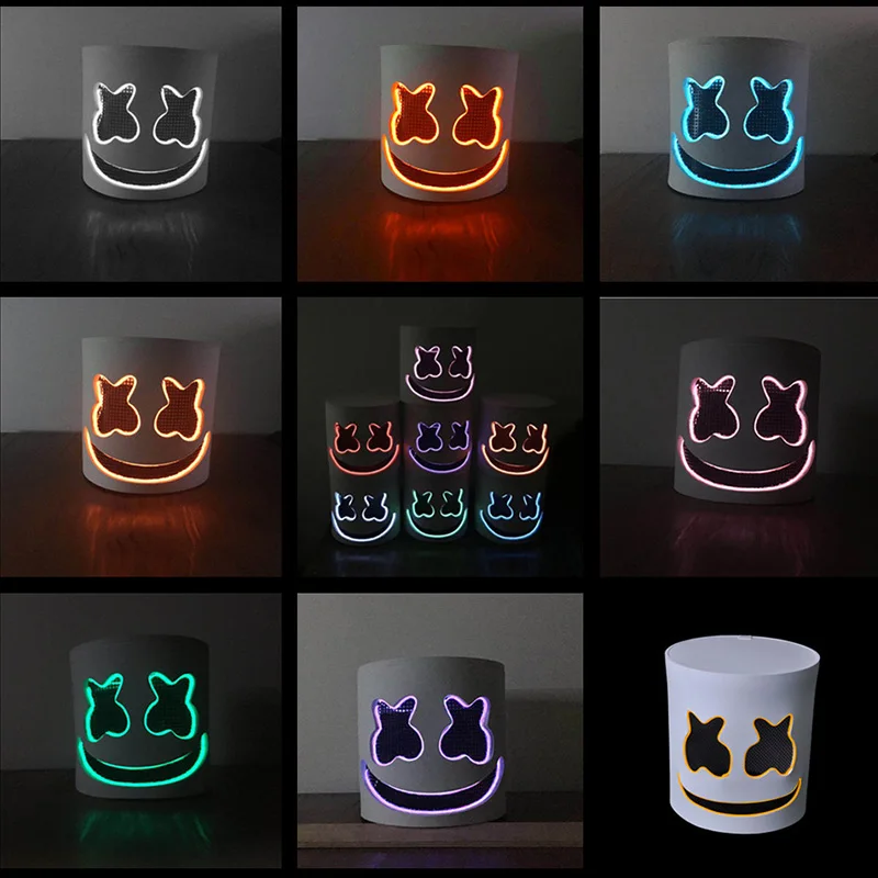 Косплей маска Marshmello светодиодный аксессуар для маскарада на Хеллоуин|Аксессуары