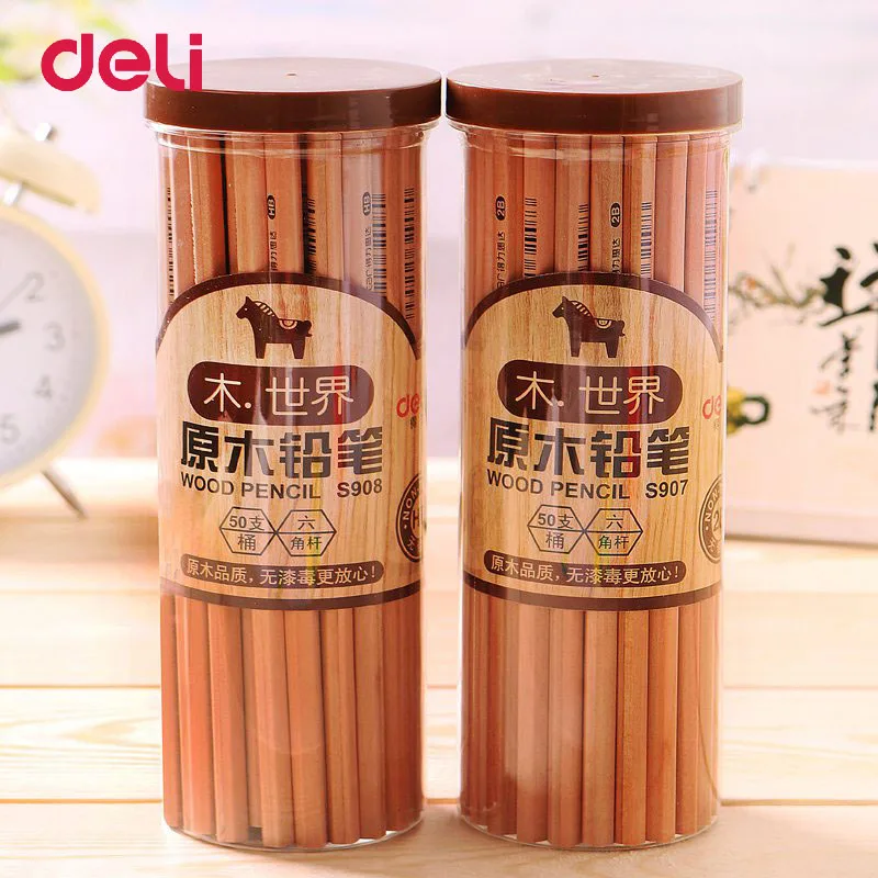 

Deli Standard Pencils HB 50Pcs/Box Sketching Pencils Set Drawing Wooden 2B Pens Writing Pencils For Student Office Stationary