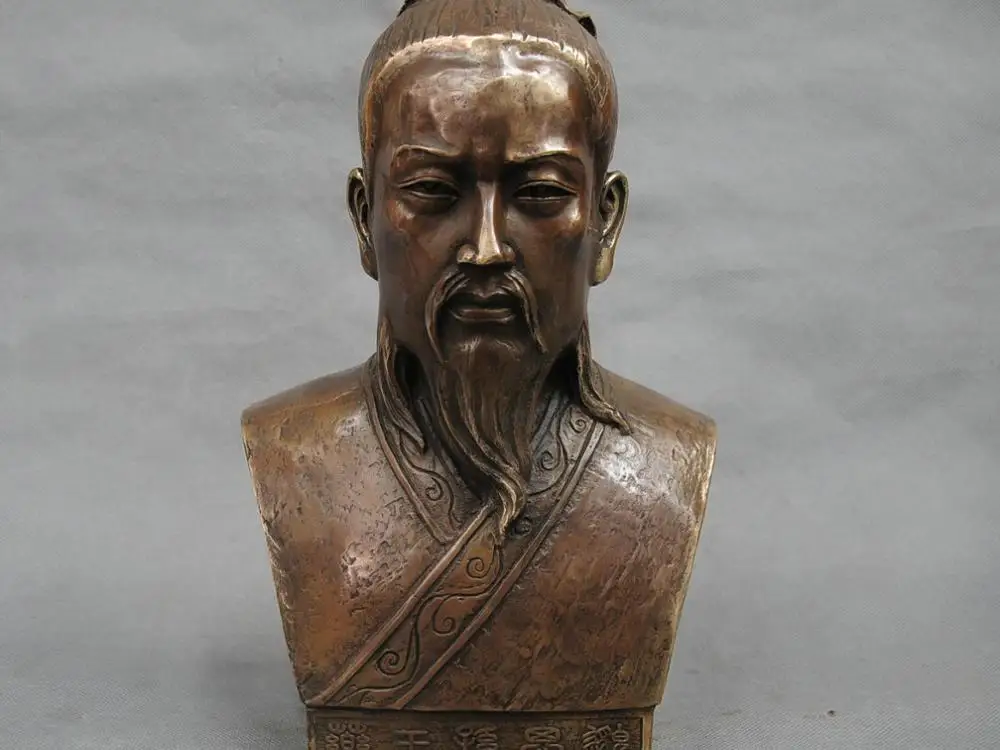 

12" China Ancient Famous Physician Doctor Sun Simiao Bronze Statue Sculpture