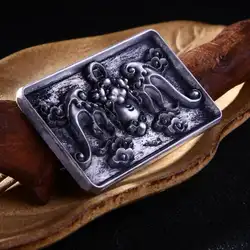 999 из серебра прямоугольные зажимы ювелирные изделия с пряжкой