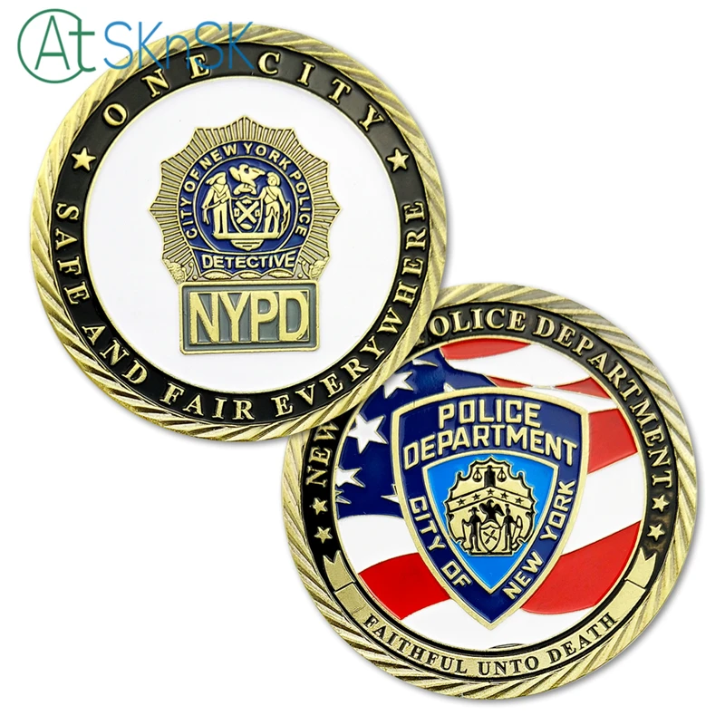 1 шт. памятная монета верный к смерти Нью-Йорке Отдел полиции Вызов Монета nypd монеты коллекционные подарок