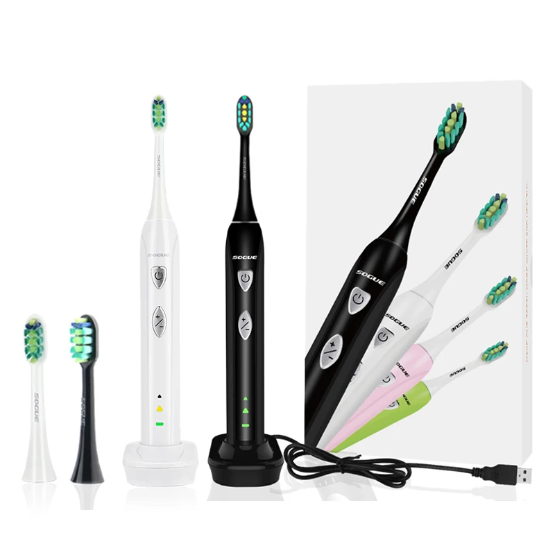 

SOGUE Sonic Electric Toothbrush Electronic Maglev Motor USB Charge 1 holder 2 FDA brushhead S51 Escova de Dente Eletrica Sonico