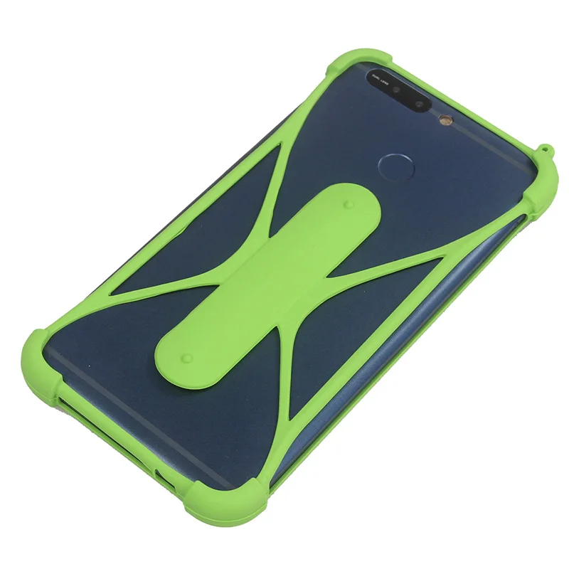 For BLU Studio X8 HD Silicone Case Bumper Rubber Phone Holder For Cubot Quest Lite Universal Case On hand - Color: Green