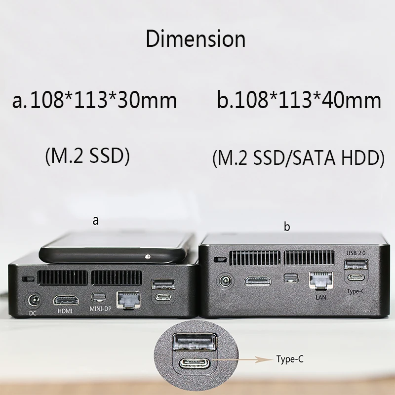 Intel Core I7 7500U Mini PC Windows 10 4G RAM 64G SSD 500G HDD TV Box