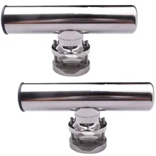 2pcs Stainless Steel Clamp On Fishing Rod Holder Adjustable fit Rails 7/8'' to 1'' Tube for sailboat boat marine hardware marine boat fishing tackle stainless steel clamp on fishing rod holder adjustable for 7 8 1