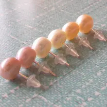 7-8 мм пресноводные жемчужные серьги-гвоздики посеребренные серьги ювелирные изделия для девочек женские ювелирные изделия, 100 пар/лот