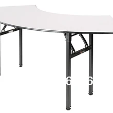 Складной Банкетный стол полумесяца, фанера 18 мм с ПВХ(белой) верхней частью, стальная Складная Ножка, 2 шт/коробка, быстрая