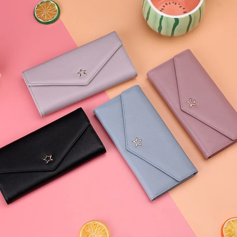 

Fashion Women Genuine Leather Wallet Bag Ladies Clutch Wallet Luxury Brand Girl Wallet Female Long Coin Purse Carteira Feminina