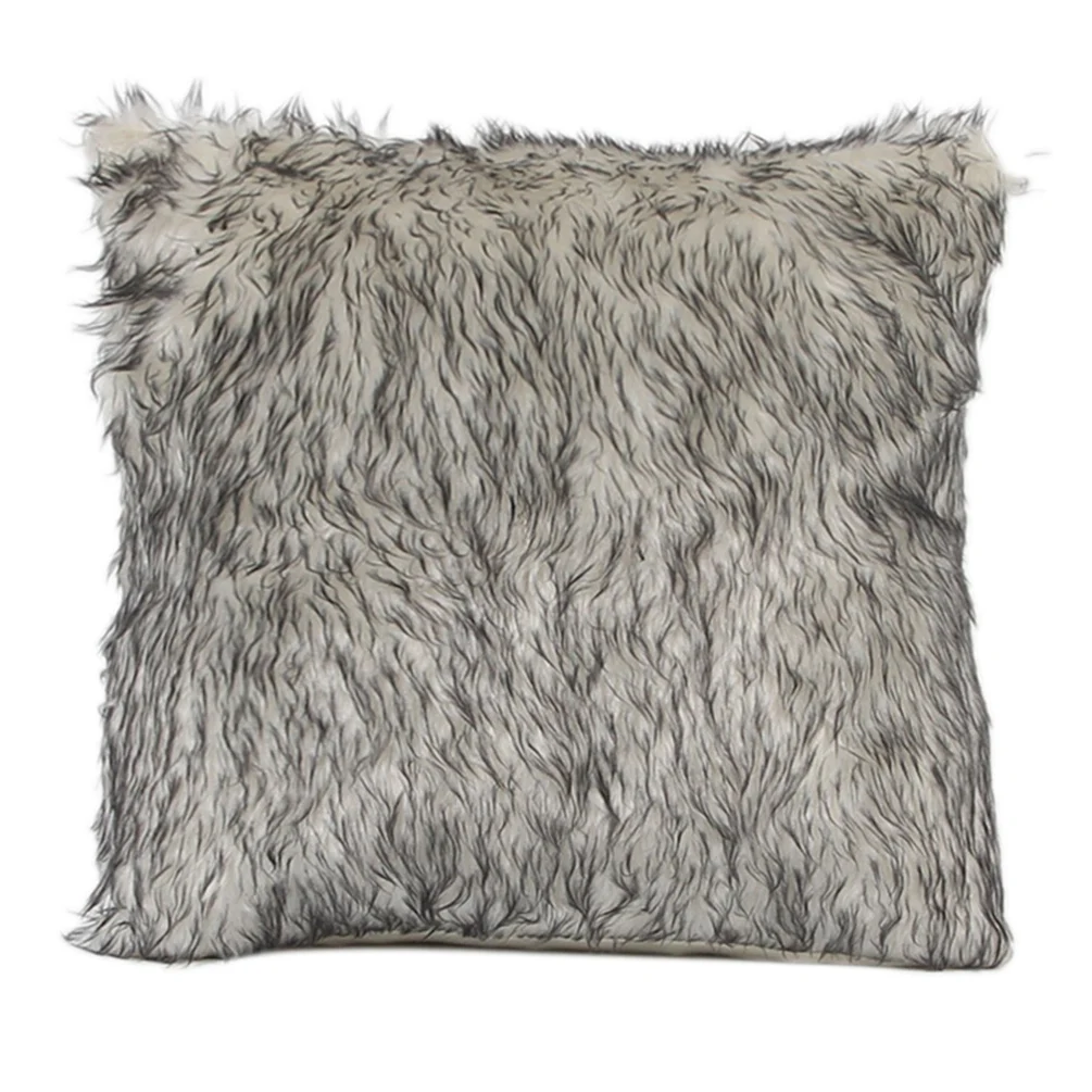 Меховая куртка плюшевая декоративная подушка случае наволочка, домашний декор пушистый талии подушка крышка