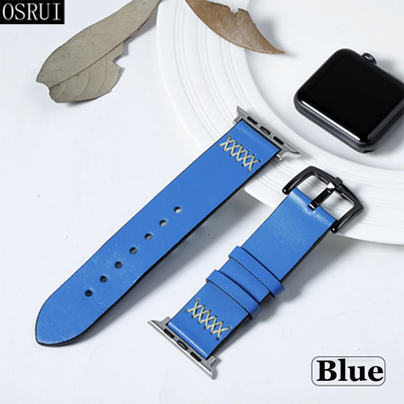 Кожаный ремешок для Apple watch 4 диапазона 42 мм 38 мм correa iwatch 44 мм 40 мм серия 4 3 2 Автомобильная линия для Apple watch band