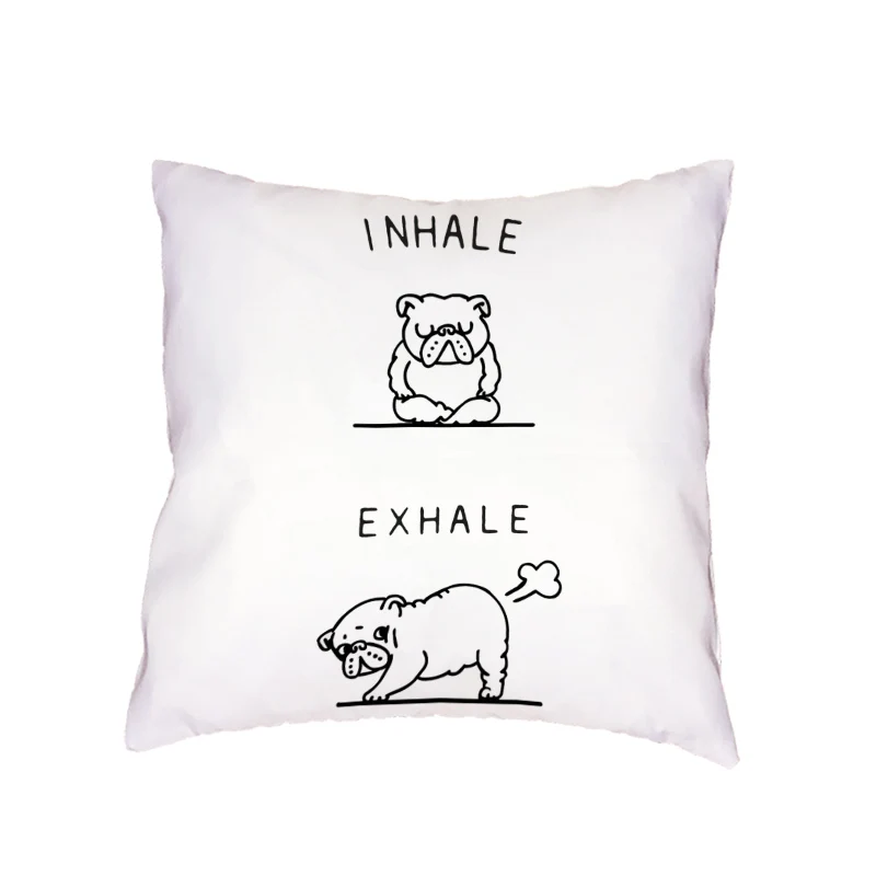 Абстрактная белая наволочка для подушки с изображением французского бульдога, собаки, панды, померанского слона, для дома, спальни, дром, Подарочный декор, наволочки