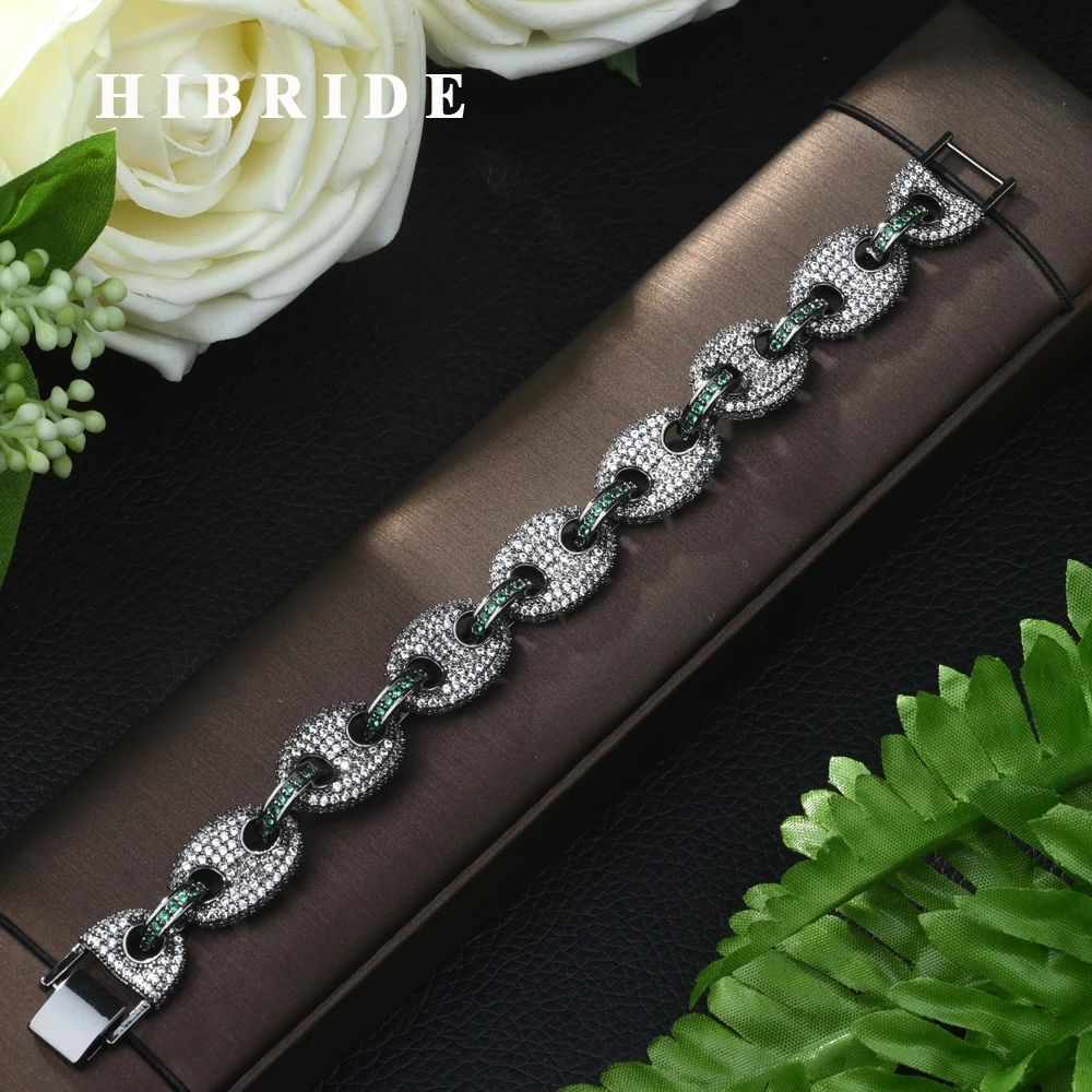 

HIBRIDE Classic Geometric Design CZ Women Bracelet Marquise Cut AAA Cubic Zirconia Charm Bracelet Fashion Zircon Jewelry B-73