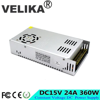 

Best quality 15V 24A 360W Switching Power Supply Driver for LED Strip Light AC110V 220V Input to DC 15V SMPS free shipping
