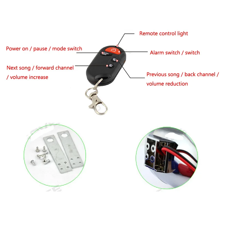 Men and women with motorcycle accessories MP3 audio electric car waterproof burglar card radio speakers8