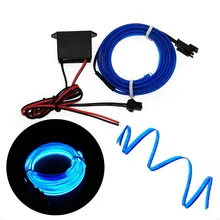 EL alambre 6mm costura borde coche de neón luces baile fiesta Luz de decoración de coche Flexible EL cable lámparas cuerda tubo LED tira con conductor DC12V