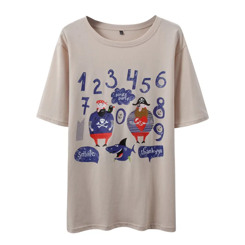 

ZXQJ Korean version of cotton short sleeve T-shirt students 2019 summer new loose Joker jacket ulzzang plus size