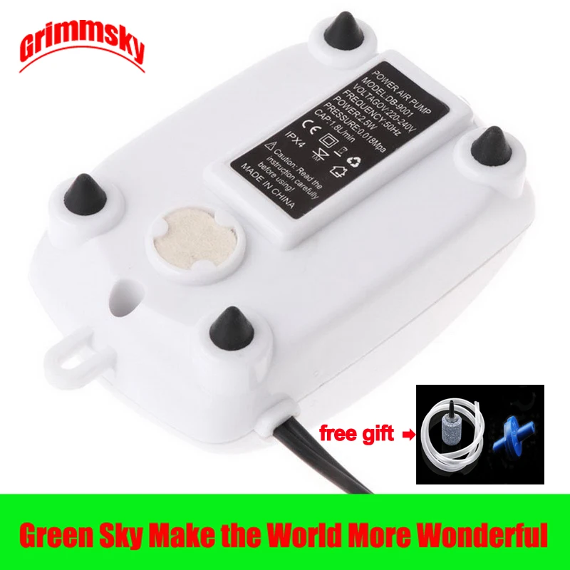 

2.5W EU/US Plug 1.8L/Min Fish Tank Oxygen Increasing High Performance Noiseless Small Ultra Silent Mini Air Pump Aquarium