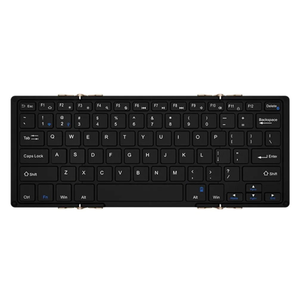 

Foldable Bluetooth Keyboard Aluminium AlloyPocket Portable Rechargable with Battery for iOS Android Windows PC Tablet