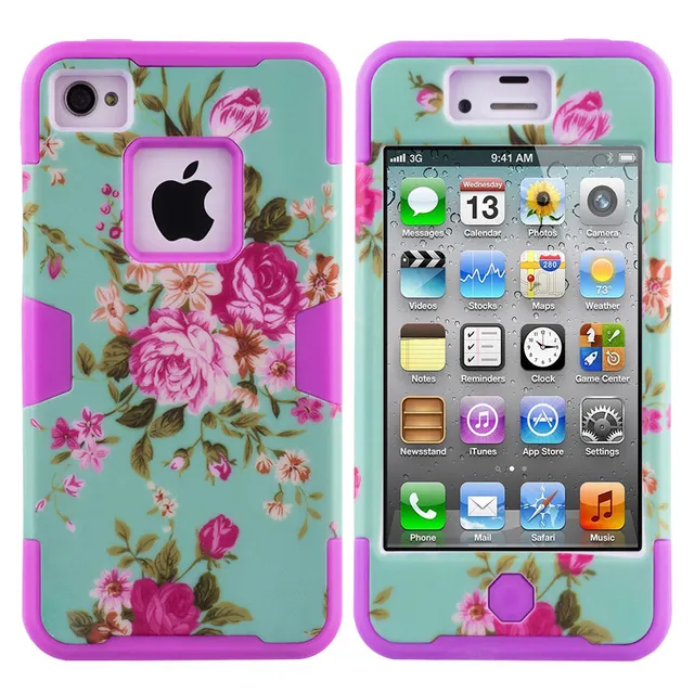 Iqd For Iphone4 4s Case Hybrid Armor Chic Peony Flower High Impact Iqd For Iphone4 4s Case Hybrid Armor Chic Peony Flower High Impact Cover Iphone 4