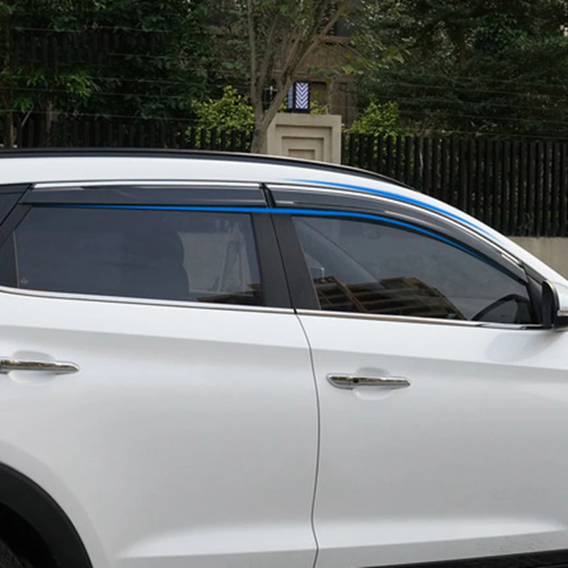 Car Accessories Window Visor Sun Rain Wind Deflector Awning Shield Vent Guard Shade Cover 4Pcs For Hyundai Tucson 2016 2017 car-window-covers-for-sun