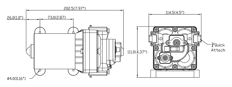 SURFLO High Flow Four Chamber Electric Diaphragm Pump Marine Deck Washdown Pump