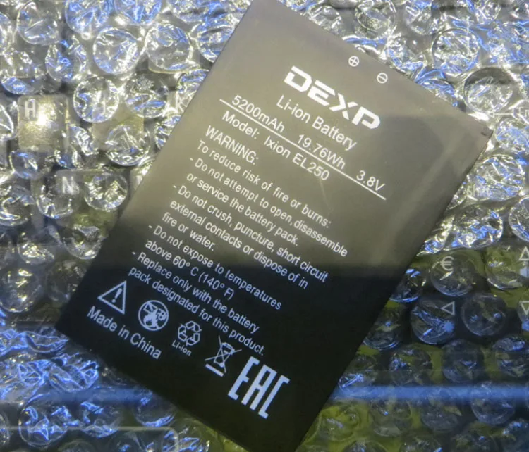 

3.8V batteries Rechargeable Li-ion Li-polymer Built-in lithium polymer battery for Dexp battery ixon El 250 amper e 5200 mah