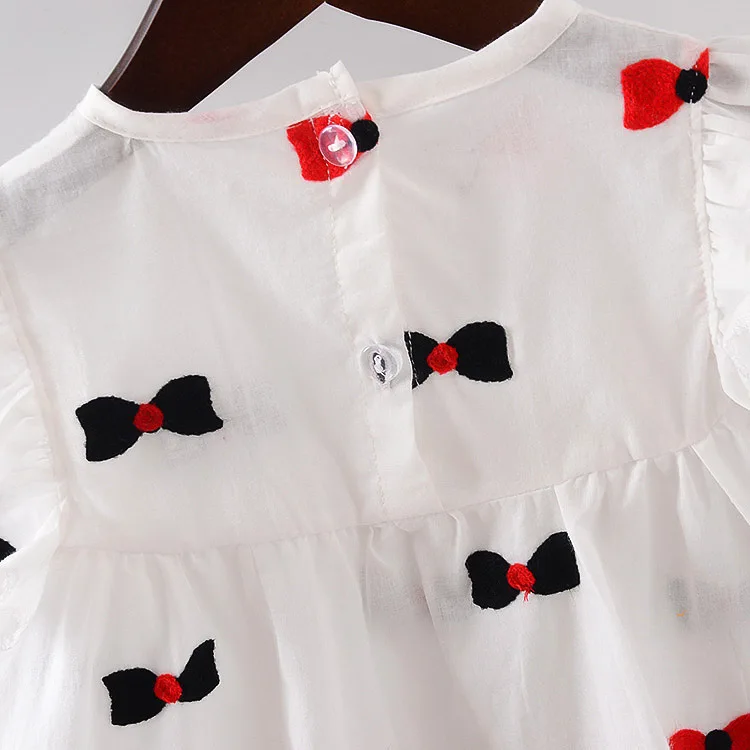 Baby Dress O-neck Summer Cotton Stitched Flower Baby Girl Summer Clothes 2 year Baby Dresses Girl 8