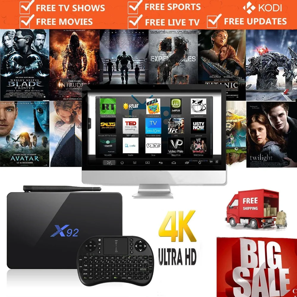 

NEXBOX X92 TV Box Android 6.0 Amlogic S912 Octa Core Max 3GB/32GB KODI 17.1 Bluetooth 4.0 4K 2.4G/5.8G WIFI H.265 Smart TV BOX