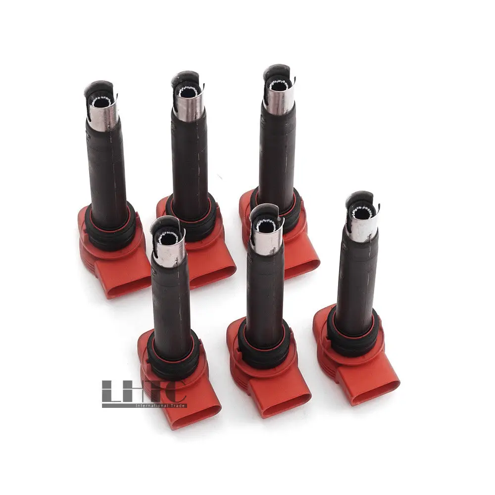 

6x Ignition Coils Pack Spark Plug BOS CH Red For V W AUDI A6 A7 Q7 PORSCHE 3.0TFSI (OE# 06E 905 115 E)