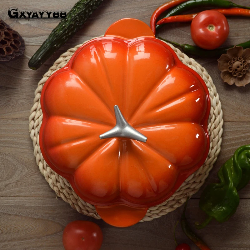 Чугун для кухни суповая кастрюля ковш котел форма тыквы без паров бытовой