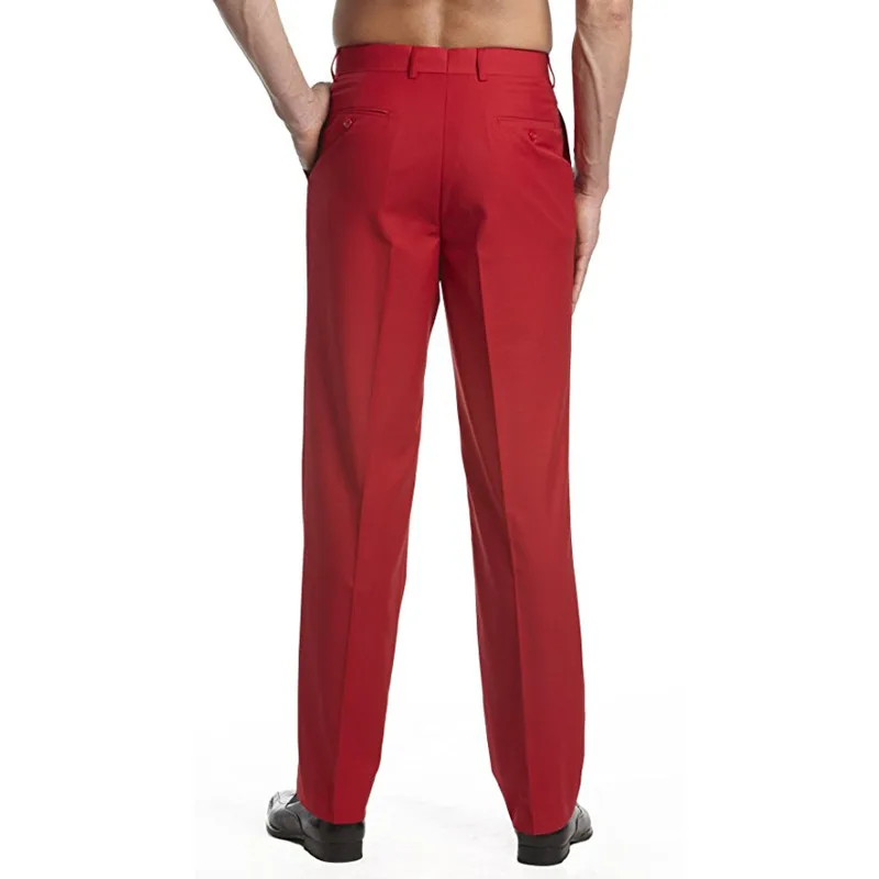 New-Arrival-Custom-Made-Men-s-Dress-Pants-Trousers-Flat-Front-Slacks-Solid-RED-Color-Men