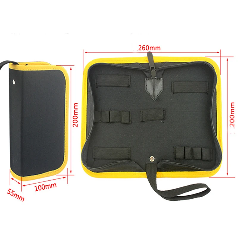 600D Oxford Cloth Multi-function Screwdriver Tool Bag Durable Sturdy Plastic Plate Side Easy Open Multi-function Use Storage Bag