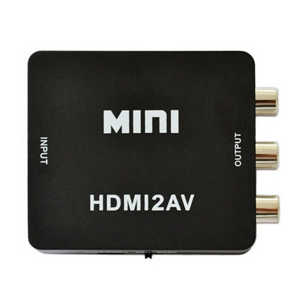 

Super Speed Full HD 1080P HDMI AV/RCA CVBS Adapter Mini HDMI2AV Video Converter For PS3/PC/VCR/NTSC Black