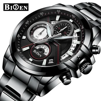 

2019 BIDEN Mens Watch Top Luxury Brand Men Stainless Steel Quartz Watches Fashion Sport Chronograph Wristwatch Relogio Masculino