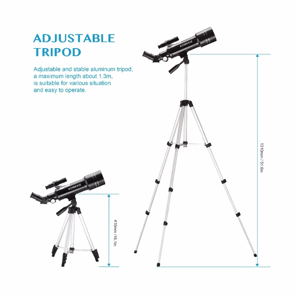 Астрономический телескоп, регулируемый высокий штатив, наземный космический телескоп, монтирующий изображение, Луна, наблюдение, прожектор, Монокуляр