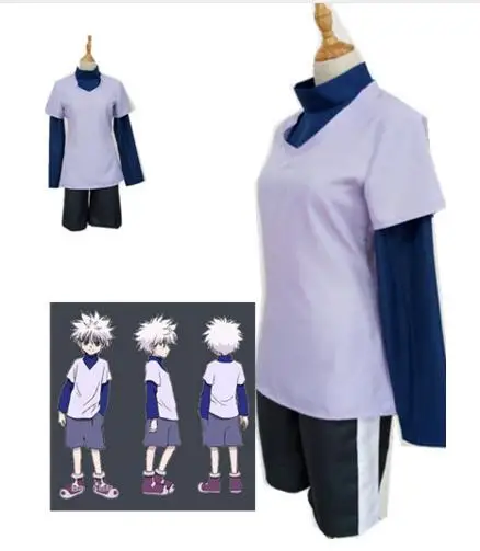 

Free shipping halloween Hunter x Hunter Killua Zoldyck Cosplay Costume Full Set All Size Custom Made