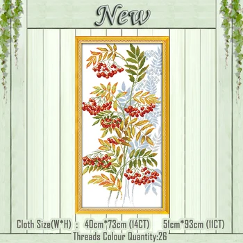 

Small red fruit home decor diy painting counted print on the canvas DMC 11CT 14CT kits NKF Cross Stitch embroider needlework Set