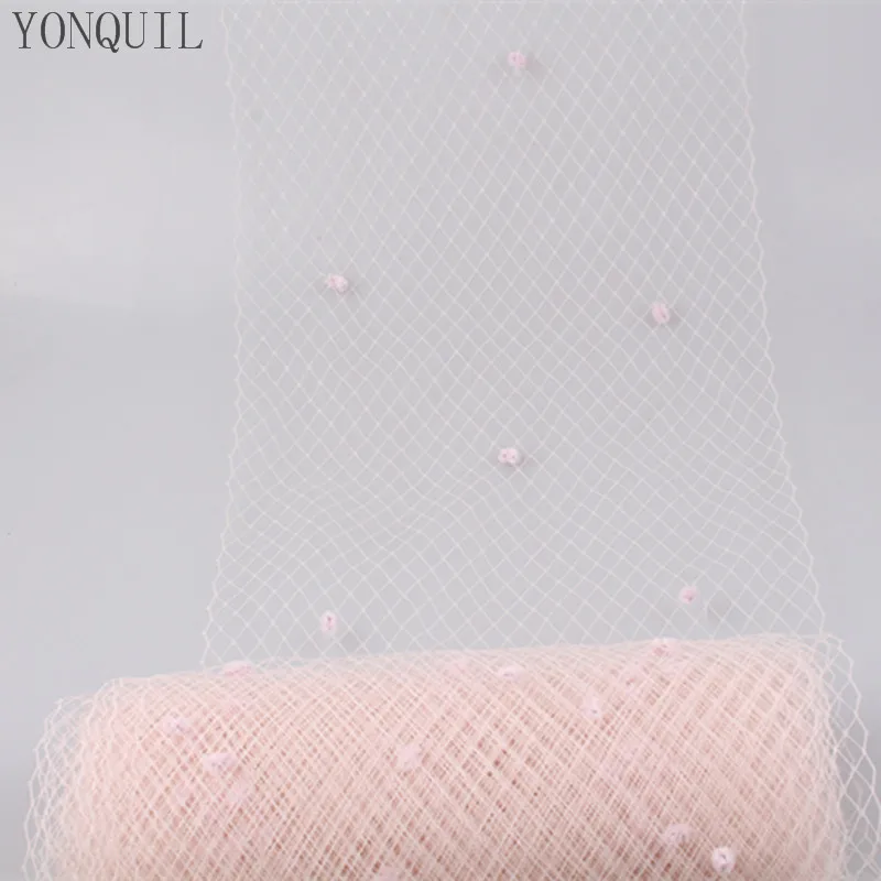 Pink 5 Yards Per Lot Birdcage Veil With Dot 25CM Width Russian Veiling Netting Wedding Dot Veils Material LDV07