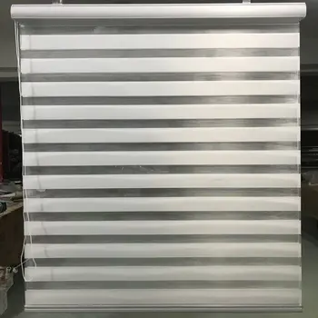 

Zebra Blinds Horizontal Window Shade Double layer Roller Blinds in Ivory Window Custom Cut to Size Curtains for Living Room